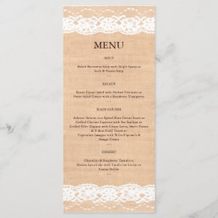 Burlap léger et menu dentelle Vintage 2