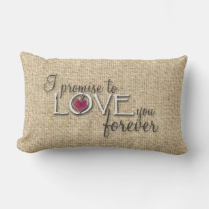 Burlap Liebe verspricht Hochzeit dekoratives Kisse Lendenkissen