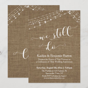 Burlap Light Strings machen wir noch immer Jubiläu Einladung