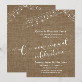 Burlap Light Strings Vow Renewal Celebration Einladung