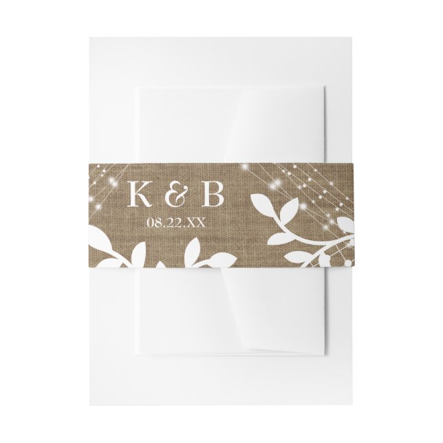 Burlap Lights & Leafy Lace Sie sind eingeladen Skr Einladungsbanderole (Vorderseite Beispiel)