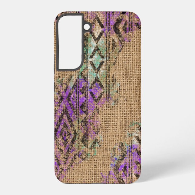 Burlap-Look Bohemisch Inspiriert Telefoncase Samsung Galaxy Hülle (Rückseite)