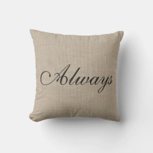 Burlap Love Toujours Coussin