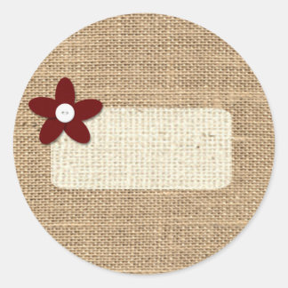 Burlap Mason Jar Labels Runder Aufkleber