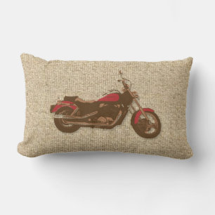 Burlap rustic Motorrad dekorative Kissen