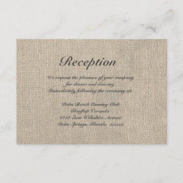 Burlap Rustic Wedding Reception Directors Card Begleitkarte