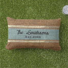 Burlap Rustikal Brawn Sage Green Custom Familienna Kissen Für Draußen