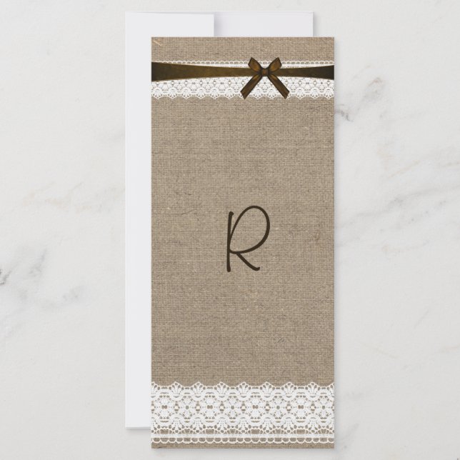 Burlap rustique et carte rack du programme de dent (Devant)