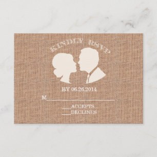 Burlap Rustique Imprimer Mariage Carte RSVP