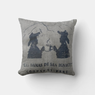 BURLAP (SIEHE) KAFFEE LOVER PERU BREW-Kissen Kisse Kissen