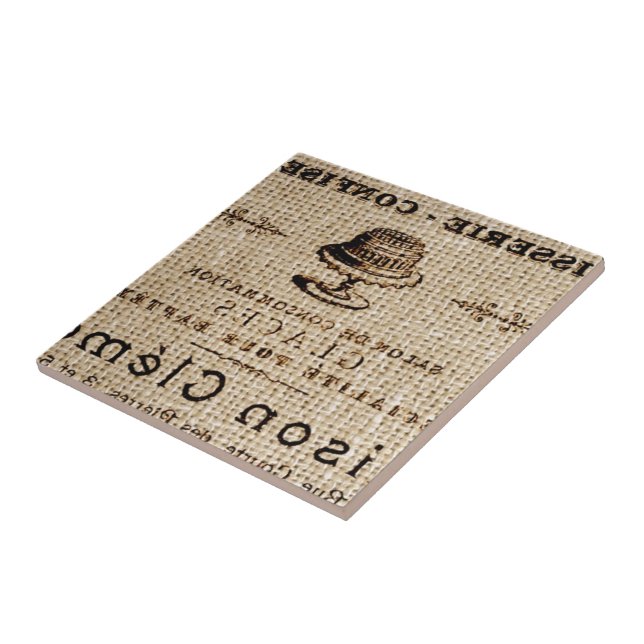 Burlap-Skripte Shabby Chic Französisch Country-Kuc Fliese (Seite)