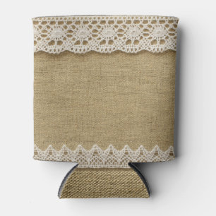 Burlap, Spitzen-Textur. Dosenkühler