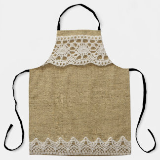 Burlap, Spitzen-Textur. Schürze