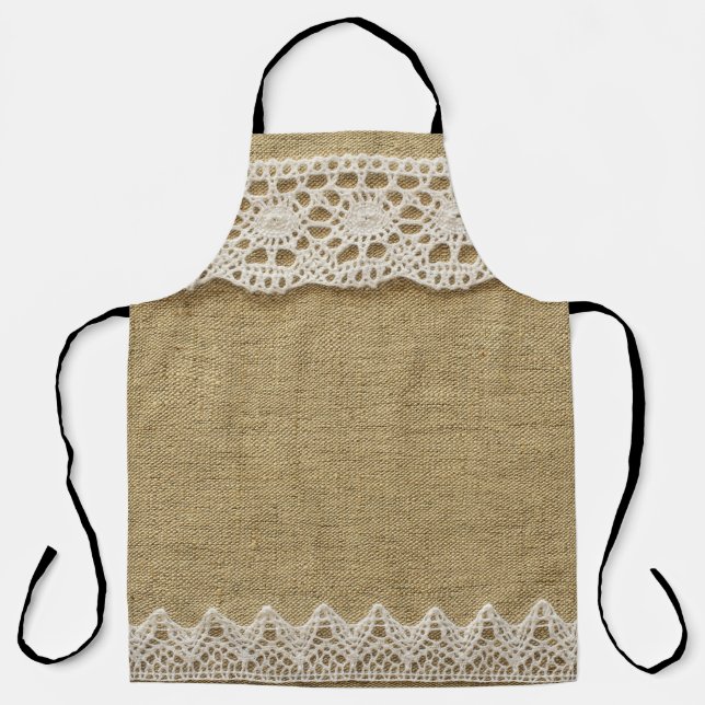 Burlap, Spitzen-Textur. Schürze (Vorderseite)