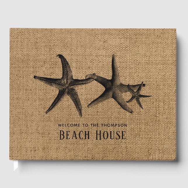 Burlap Starfish Family Beach House Gästebuch (Vorderseite)