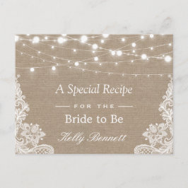 Burlap String Lights Lace Brautparty Rezept Postkarte