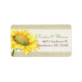 Burlap Sunflower Country Wedding-Adresse Adressaufkleber