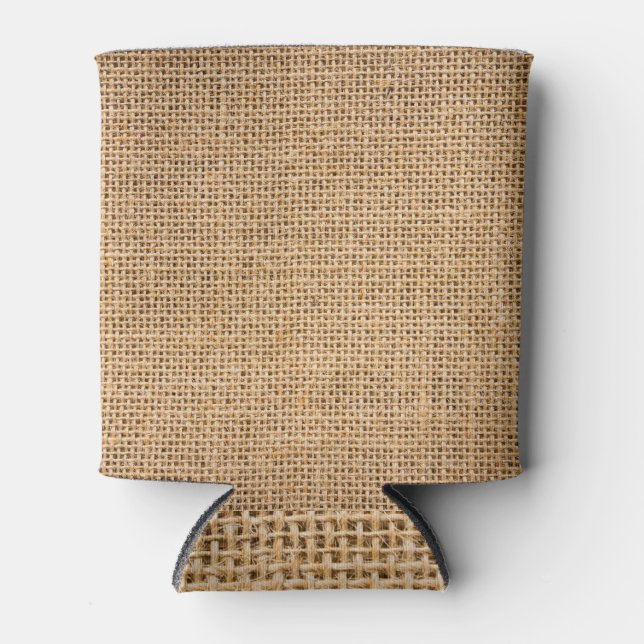 Burlap-Textur, nahtloser Hintergrund Dosenkühler (Vorderseite)