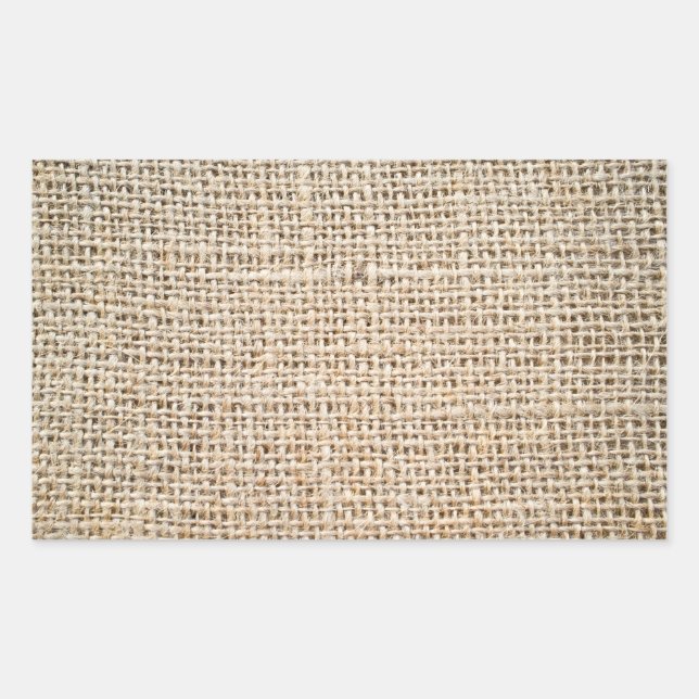 Burlap-Textur Rechteckiger Aufkleber (Vorderseite)