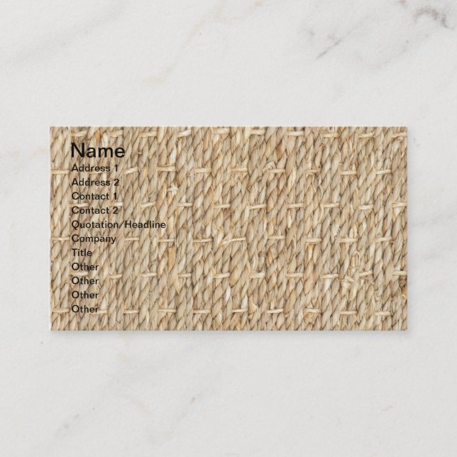 Burlap-Textur Visitenkarte (Vorderseite)