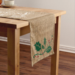 Burlap Texture Frohe Weihnachten Kurzer Tischläufer
