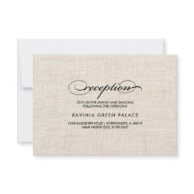 Burlap Texture Polka Dot Pattern Empfang Card