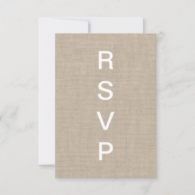 Burlap Typografie-UAWG RSVP Karte (Vorderseite)