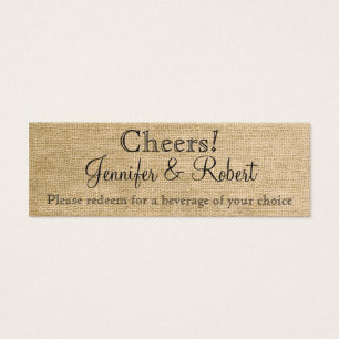 Burlap und Birch Posh Wedding Drinks Tickets