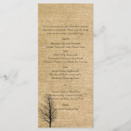 Burlap und Birch Posh Wedding Menu Menükarte