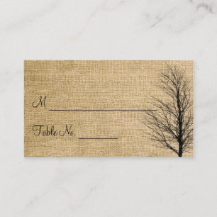 Burlap- und Birch Posh Wedding-Platzkarten Platzkarte