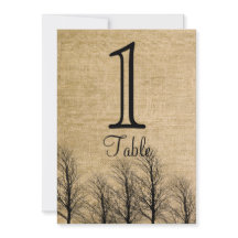 Burlap- und Birch Posh Wedding-Tischnummer