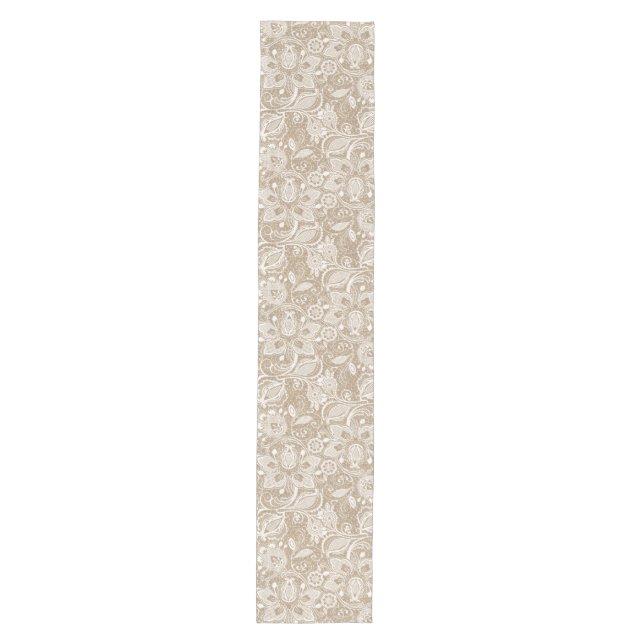 Burlap- und Lace Floral Table Runner Mittelgroßer Tischläufer (Vorderseite)