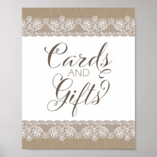 Burlap und Lace Rustic Wedding, Brautparty Sign Poster