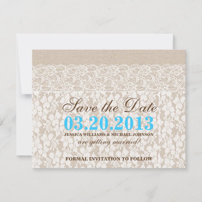 Burlap und Lace | Save The Date (Vorderseite)