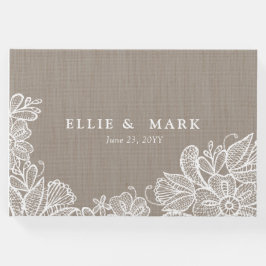 Burlap und Lace Wedding Gästebuch
