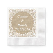 Burlap und Lace Wedding Paper Napkins