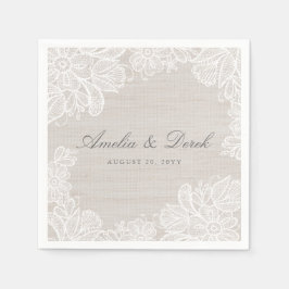 Burlap und Lace Wedding Serviette