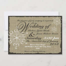 Burlap und Snowflakes Hochzeit 5 x 7 Einladung