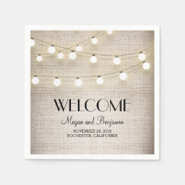 Burlap- und String-Lights Rustikales Land Serviette