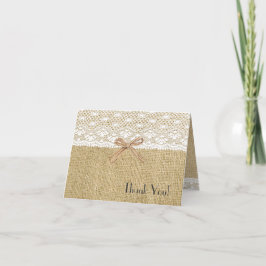 Burlap und White Lace Baby Dusche Vielen Dank Dankeskarte