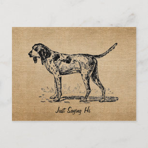Burlap Vintag Hello Bird Hunting Postkarte
