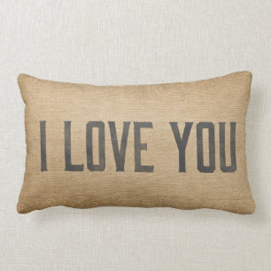 Burlap Vintag I Liebe Sie Lendenkissen