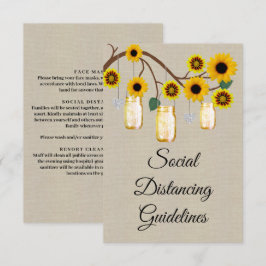 Burlap Yellow Floral Mason Jar Sicherheitsmaßnahme Begleitkarte
