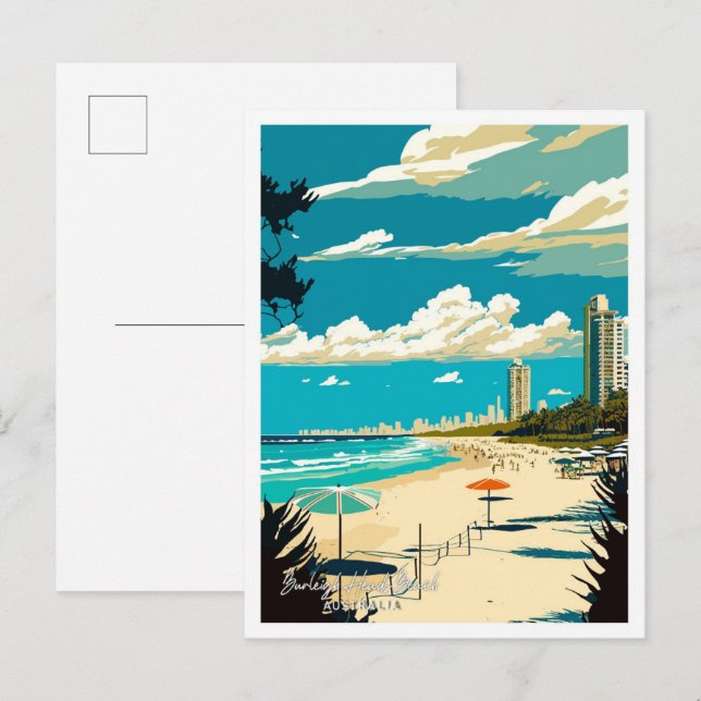 Burleigh Heads Beach Australien Reisebeispiele Postkarte (Vorne/Hinten)