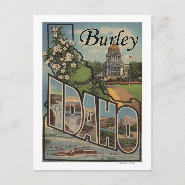 Burley, IdahoLarge Letter ScenesBurley, ID Postkarte (Vorderseite)