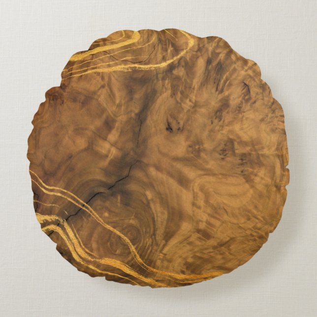 Burlholzdesign, Holzpouf Akzent Kissen (Vorderseite)