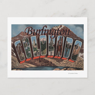 Burlington, Colorado - Große Buchstabenszenen Postkarte