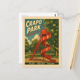 Burlington, Iowa Crapo Park Retro-Rotschieber Postkarte