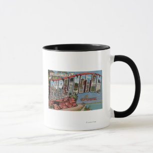 Burlington, Iowa - große Buchstabe-Szenen Tasse