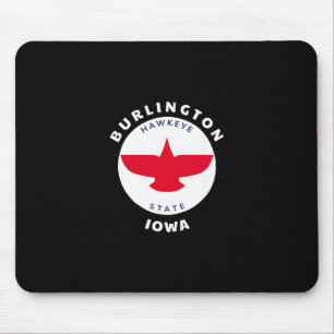 Burlington Iowa Ia Flag Soaring Eagle Souvenir Url Mousepad